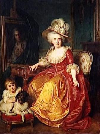 Antoine Vestier Portrait of Madame Vestier and her son oil painting image